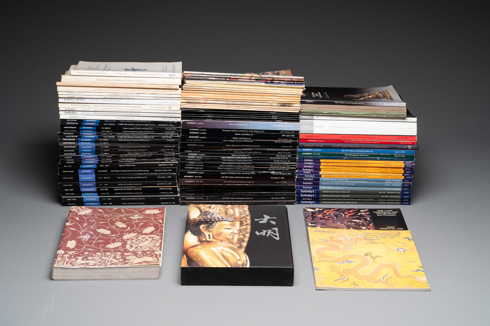A varied collection of 99 auction catalogues on Asian arts from Sotheby's, 1968 and later