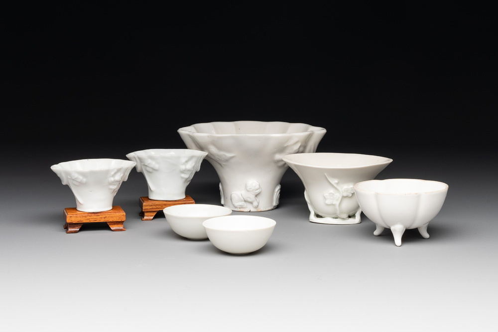 Seven Chinese Dehua blanc de Chine wares, 18th C. and later