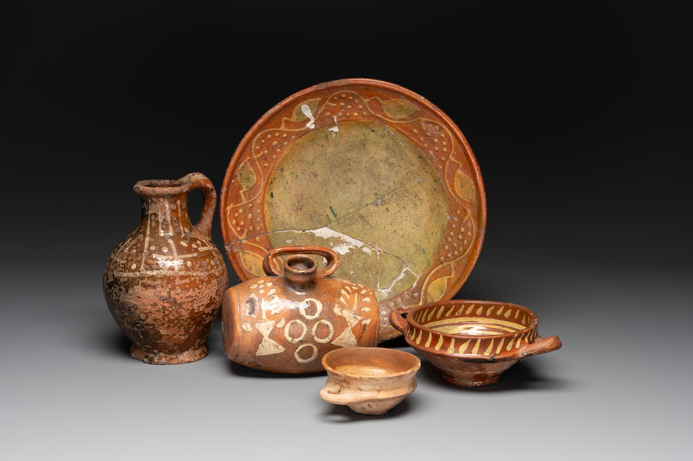 A collection of five slipwares, The Netherlands, 17th C.