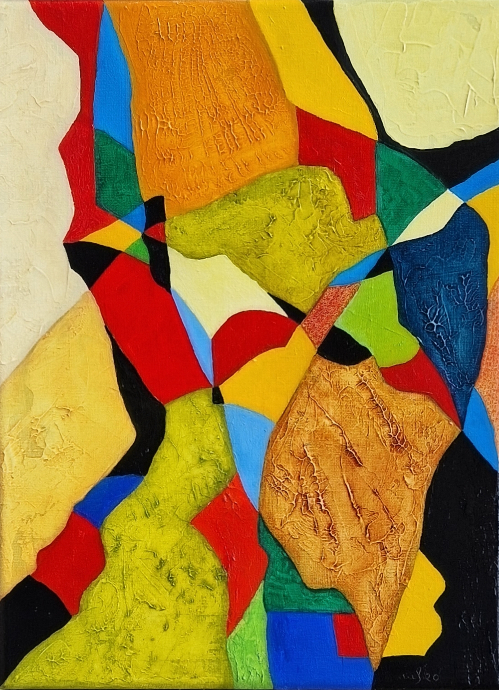 Mieke Fannes: 'Composition', oil on canvas, 2020