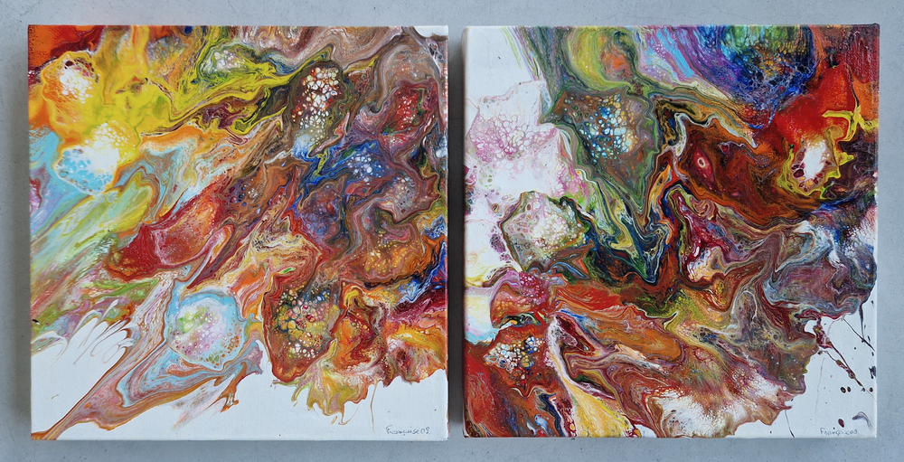 Fran&ccedil;oise Piret: 'Diptych,', acryl on canvas, 2009