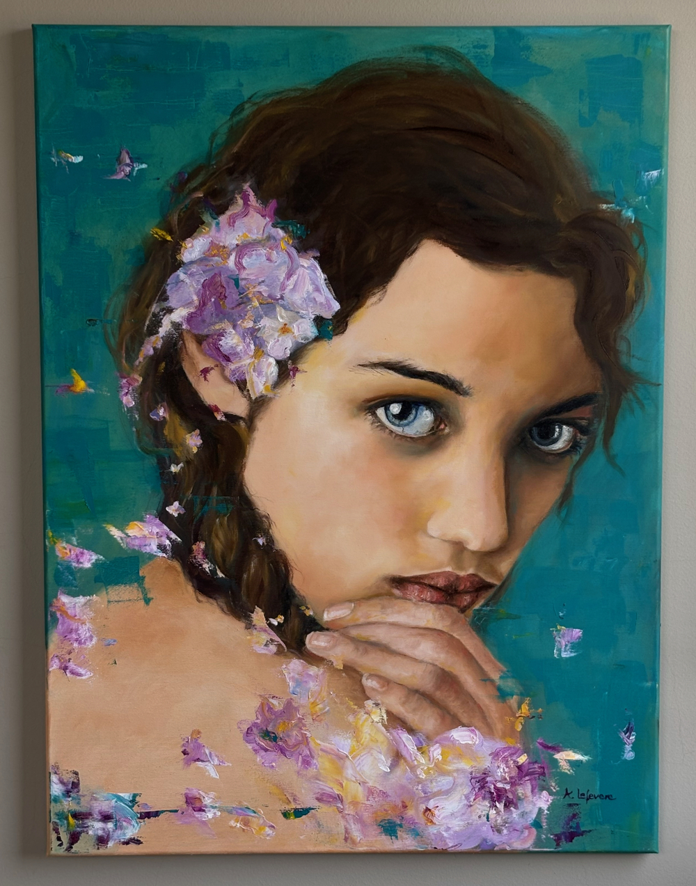 Annic Lefevre: 'Portrait of a girl', oil on canvas