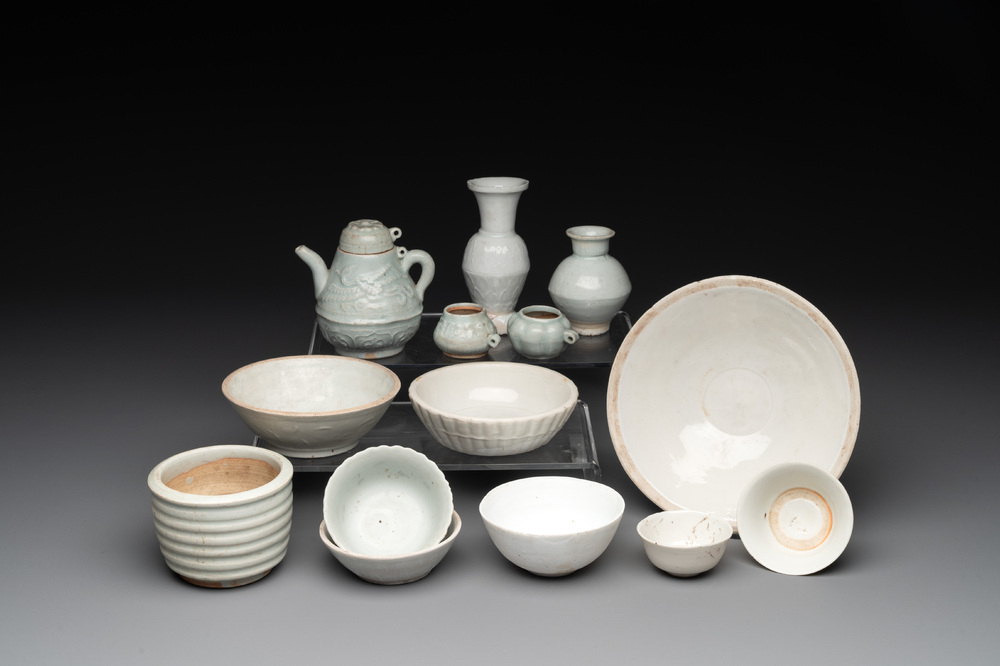 A collection of 14 Chinese ding-type and white-glazed wares, Song/Ming