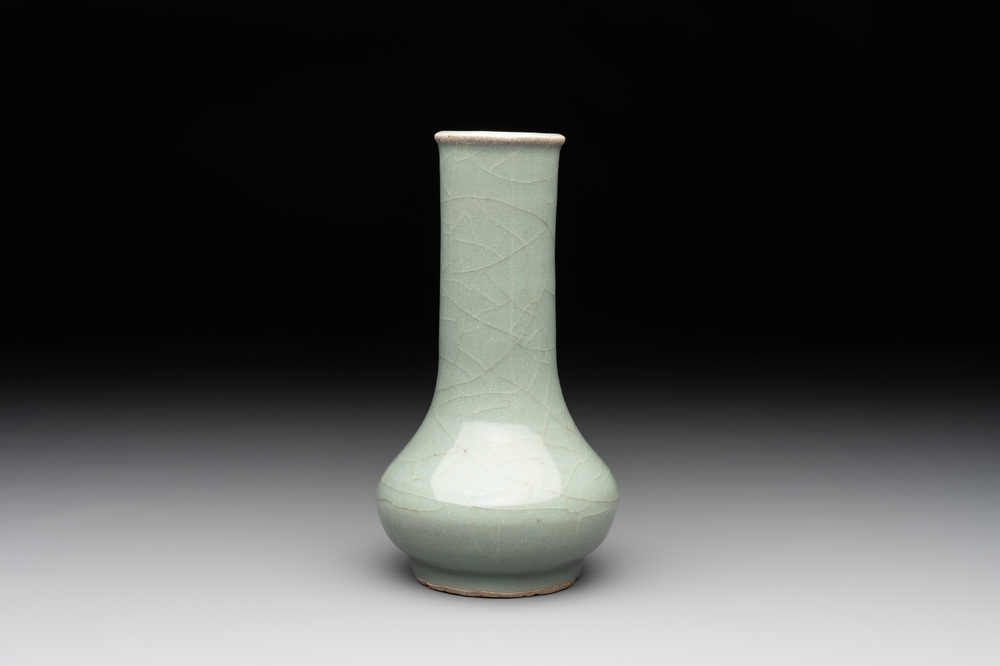 A Chinese Longquan celadon bottle vase, Song