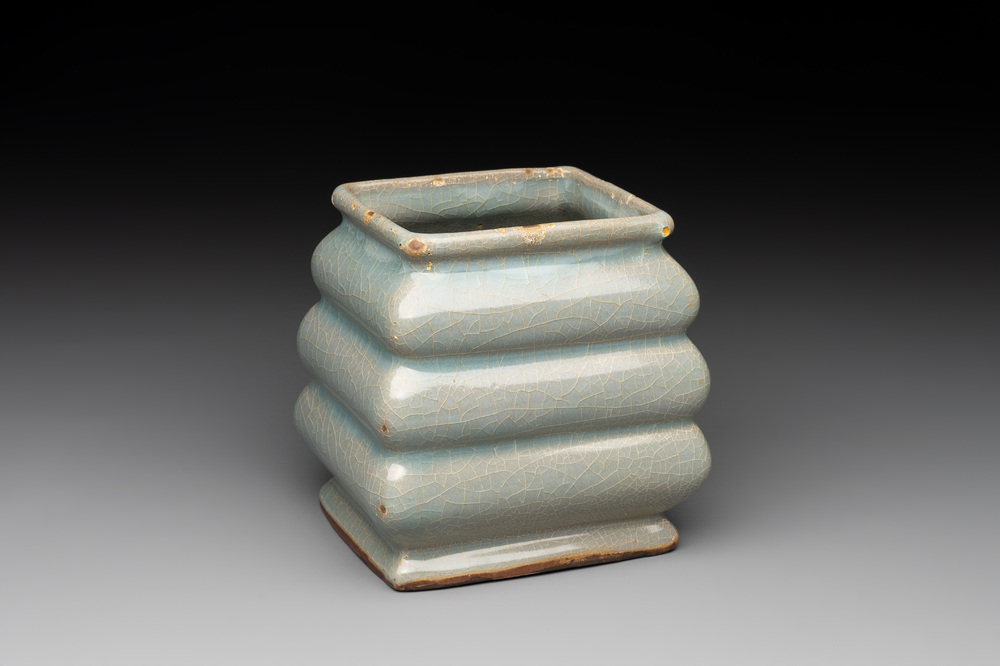 A Chinese guan-type crackle-glazed vase, Ming or earlier