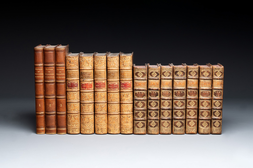The complete leather-bound collections of Saint Evremond, Boileau-Despr&eacute;aux and Histoire des n&eacute;gociations diplomatiques, 18th/19th C.