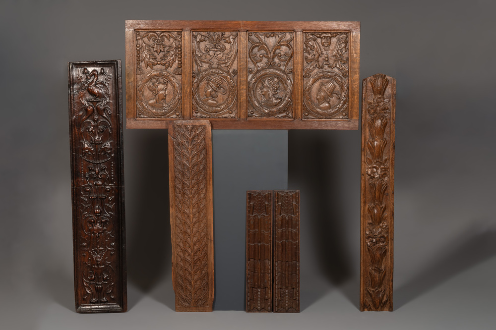 Six finely carved High Gothic panels, presumably France, 16th C.