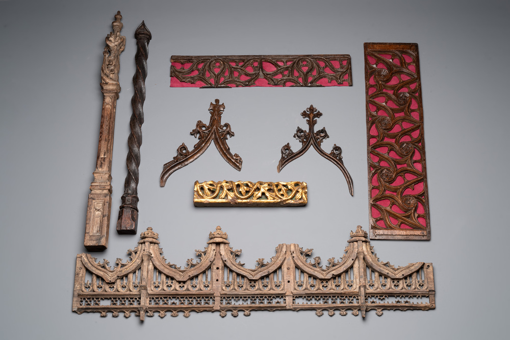 Eight Gothic wooden carvings, France and Flanders, 15th C.