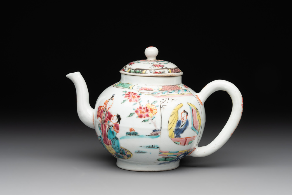 A Chinese famille rose 'Xi Xiang Ji' teapot, Yongzheng
