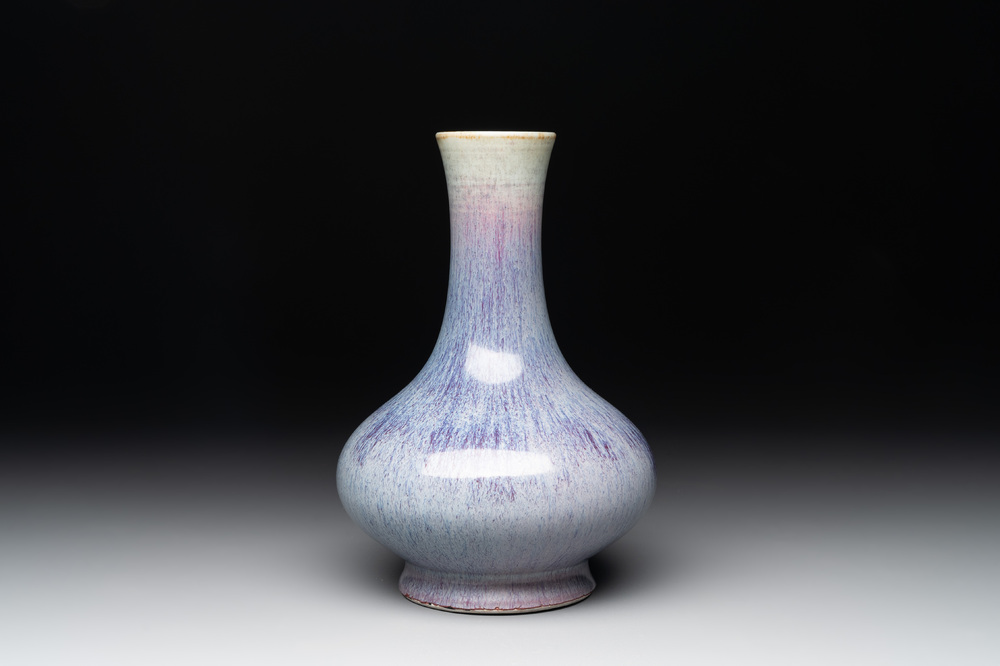 A Chinese flamb&eacute;-glazed bottle vase, Daoguang mark and of the period