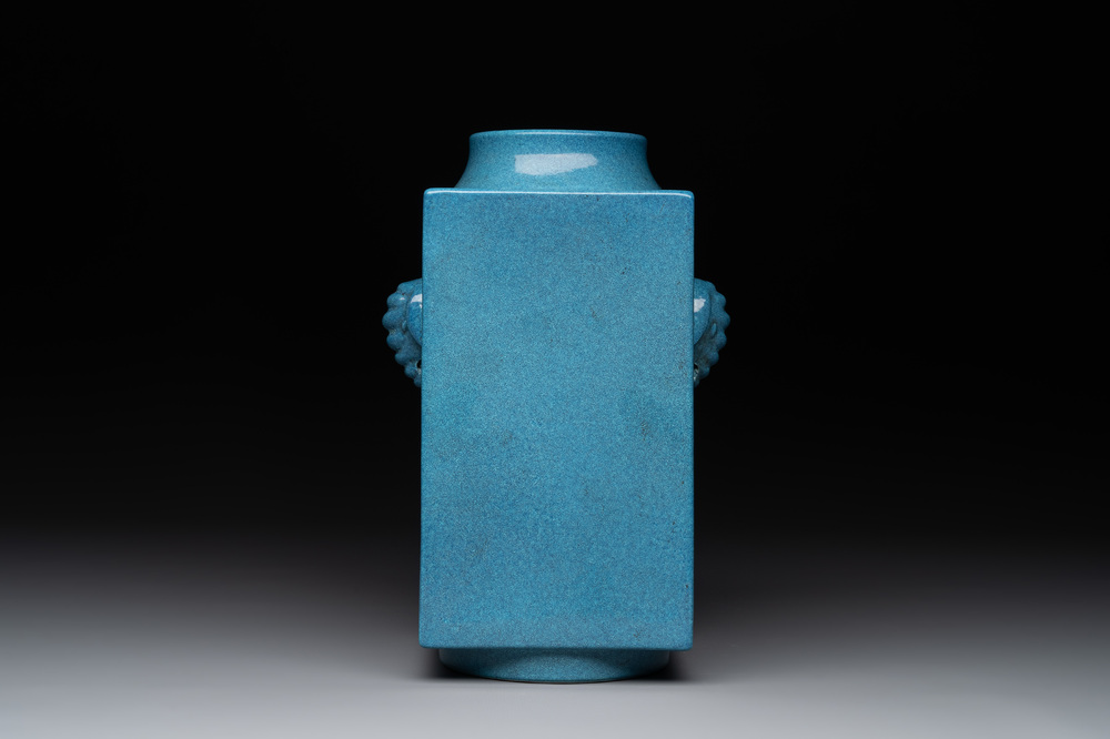 A Chinese robin's egg-glazed 'cong' vase, 19th C.