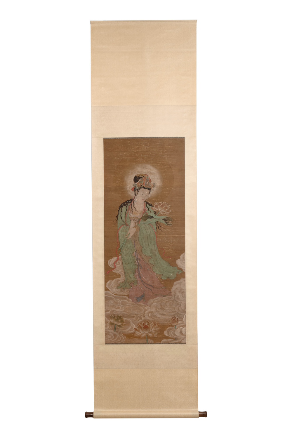 Chinese school: 'Bodhisattva', ink and colour on silk, Qing or later