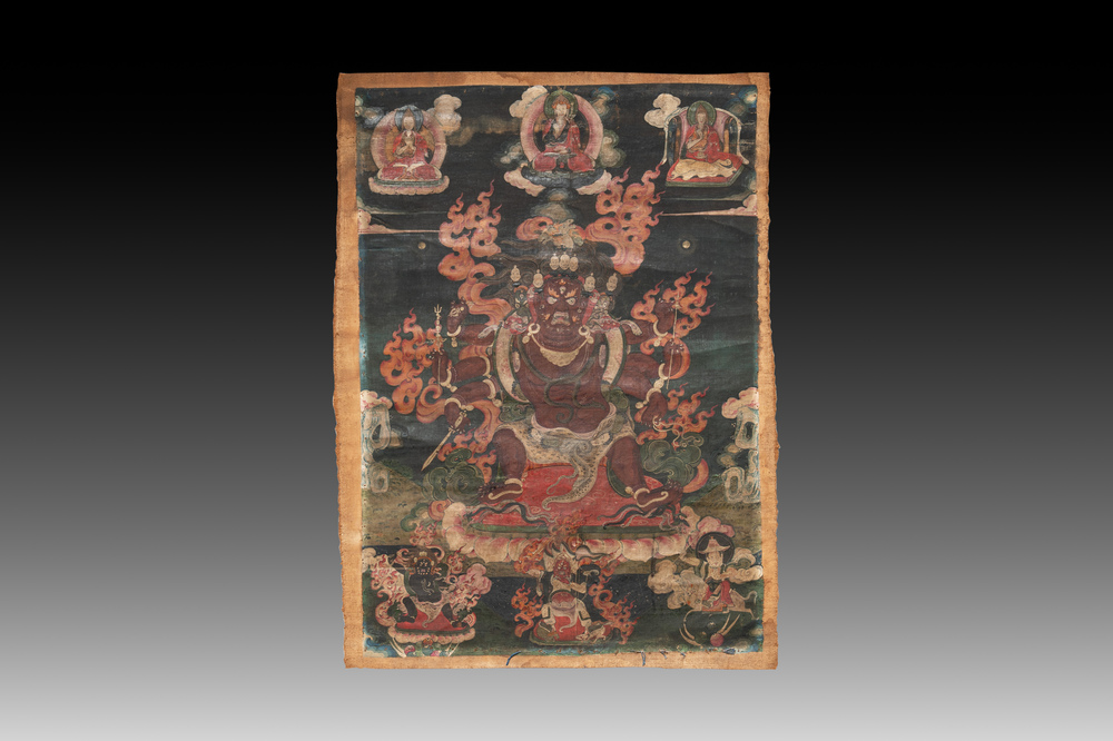 A fine Sino-Tibetan 'Mahakala' thangka, 19th C.