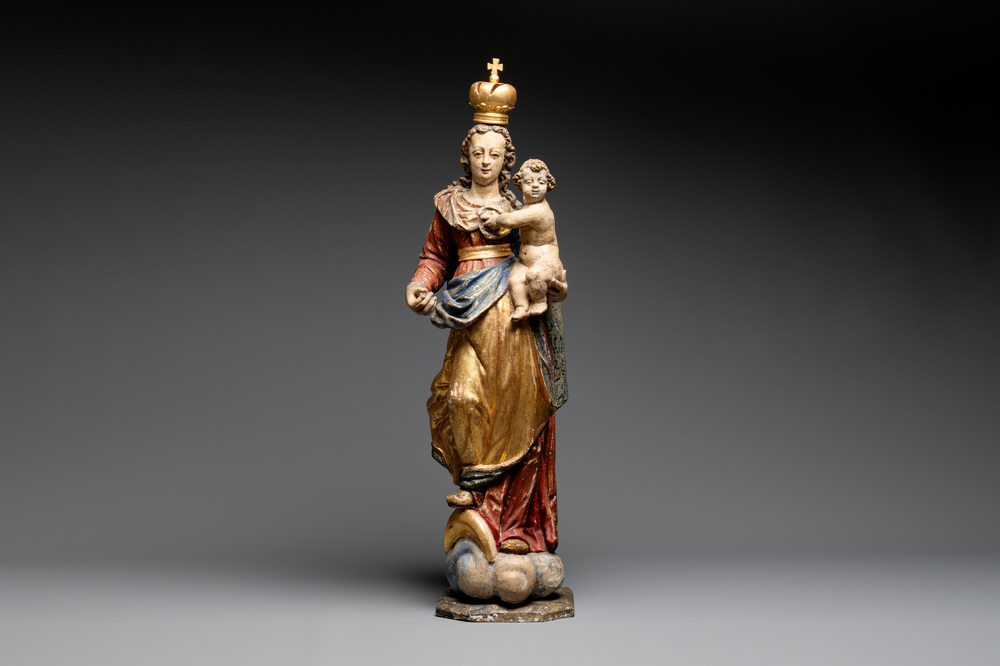 A gilt and polychromed Madonna with Child, Germany, 18th C.