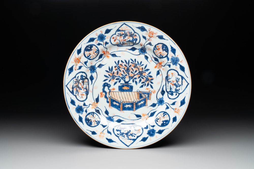 A Chinese Imari-style dish with a Johanneum mark, ex-collection of August the Strong, Kangxi