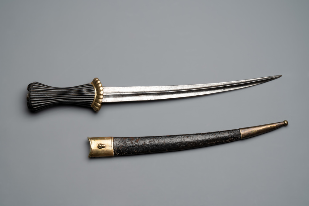 A Mamluk dagger and scabbard of the imperial guard, 19th C.