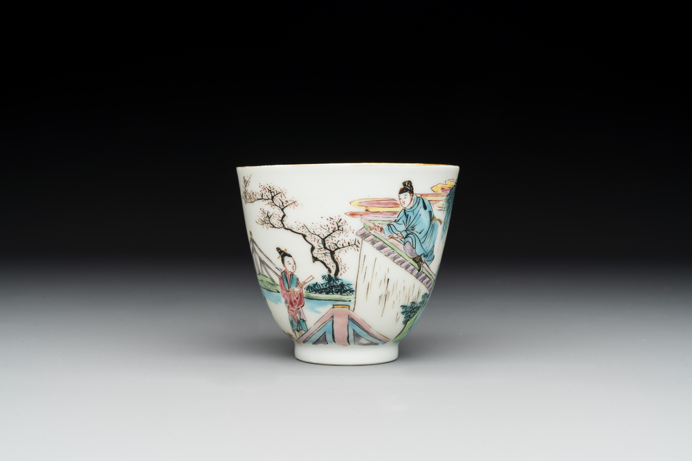 A fine Chinese famille rose 'Xi Xiang Ji' cup, Yongzheng