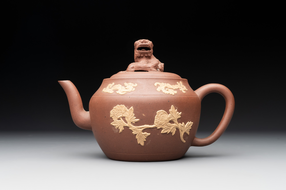 A large Chinese Yixing stoneware teapot and cover, Kangxi