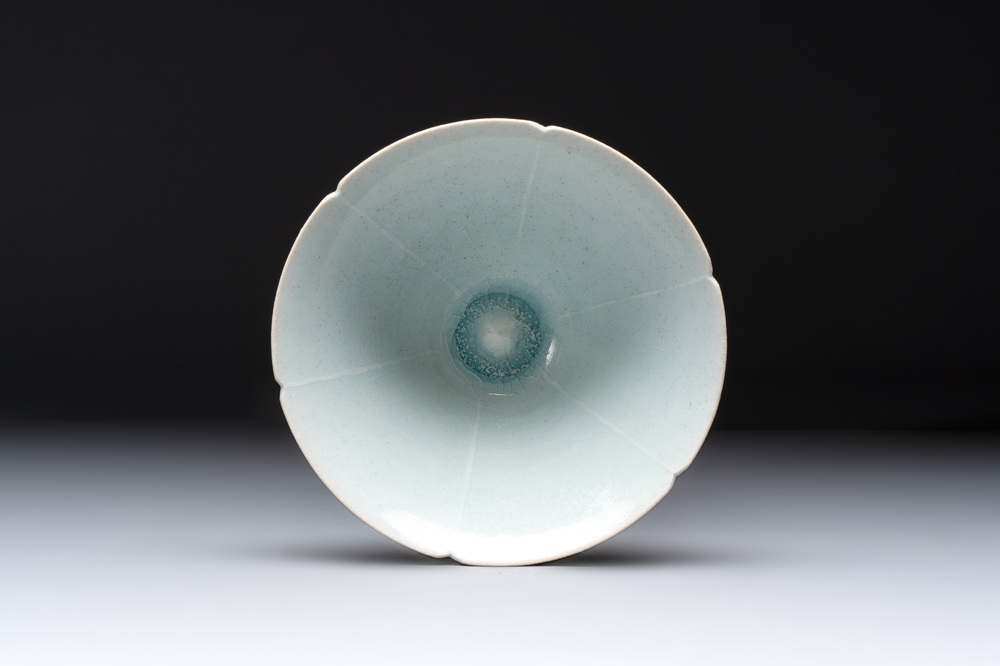 A Chinese qingbai lobed bowl, Song