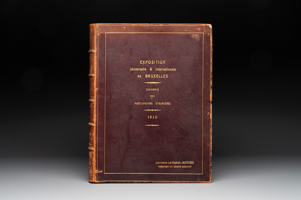 A commemorative book for foreign participators of the Brussels International Exhibition, dated 1910