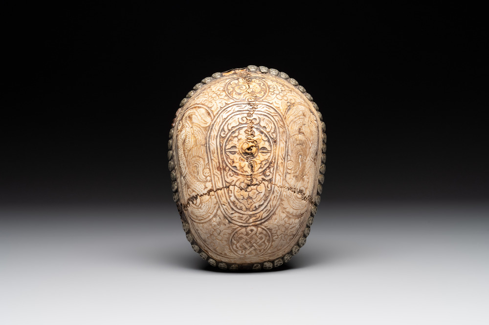 A Tibetan 'kapala' or skull-bowl, 19th C.
