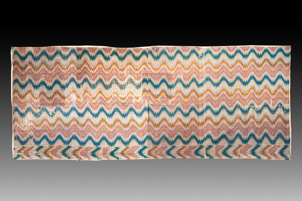 A large Italian woollen embroidered 'Bargello' or flame stitch wall hanging, 18th C.
