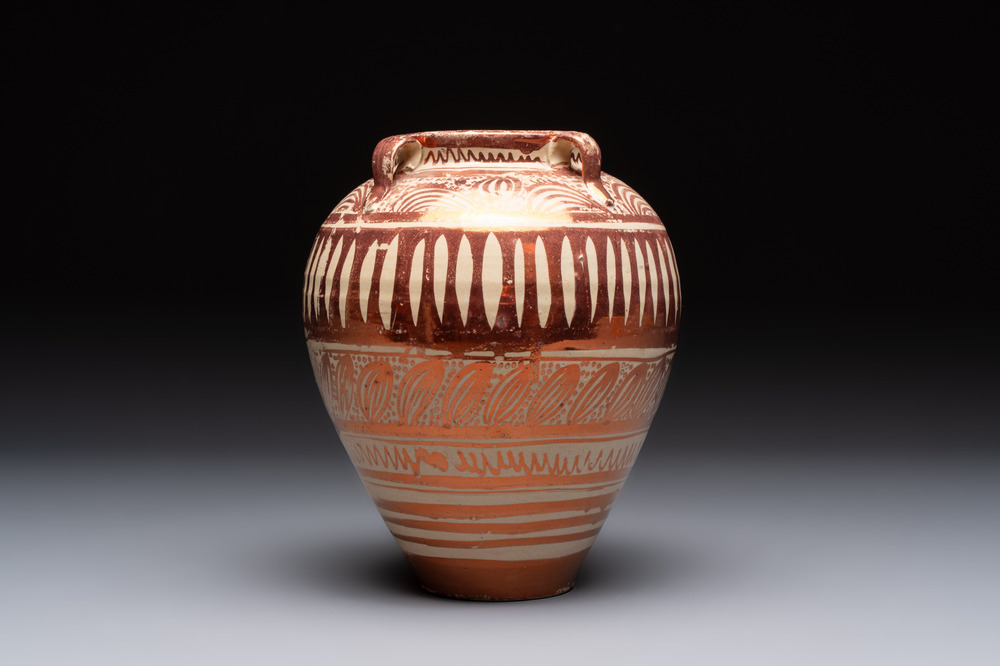 A Hispano-Moresque lustre-glazed vase, Spain, 17th C.