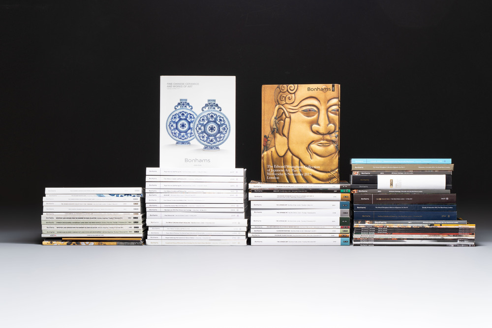 A collection of 61 Bonhams auction catalogues and magazines on European and Asian art, 2011-2021