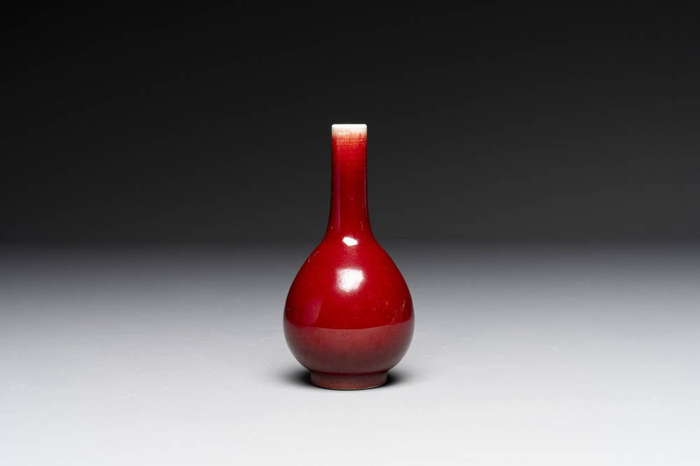 A Chinese sang-de-boeuf bottle vase, 19/20th C.