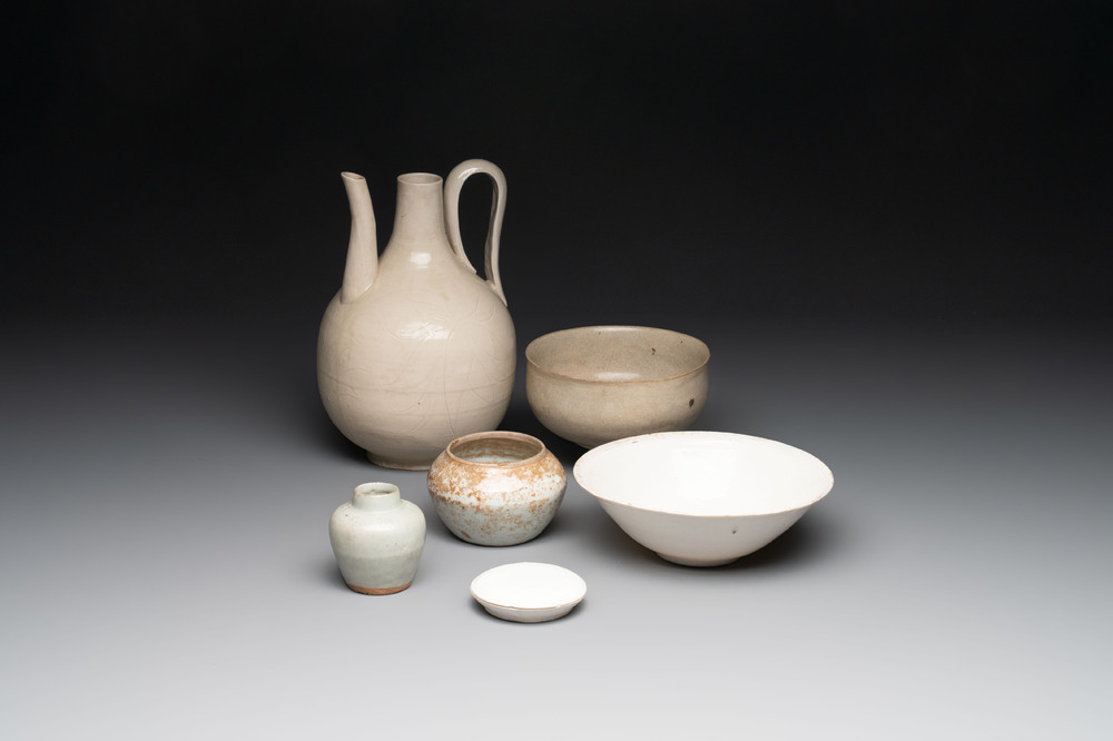 A group of six Chinese monochrome ding-type wares, Song/Yuan