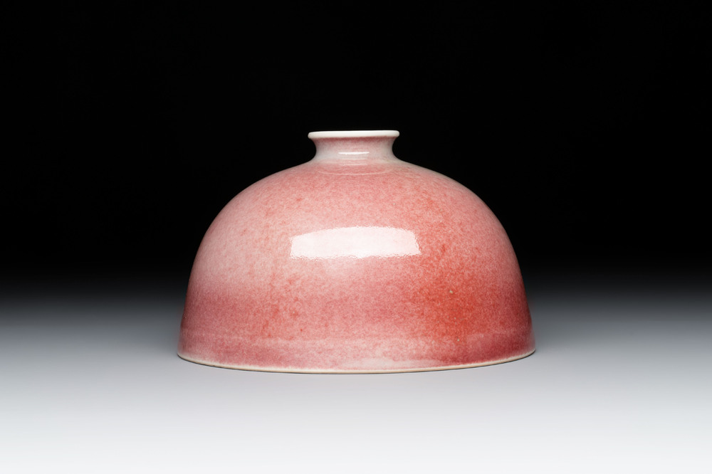 A Chinese peachbloom-glazed water pot or taibaizun, Kangxi mark and of the period