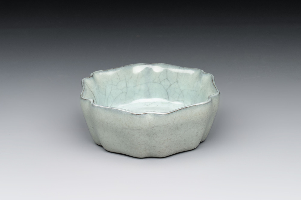 A Chinese guan-type flower-shaped brush washer, Song or later