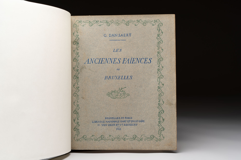 Georges Dansaert, 'Les Anciennes Fa&iuml;ences de Bruxelles', 1922
