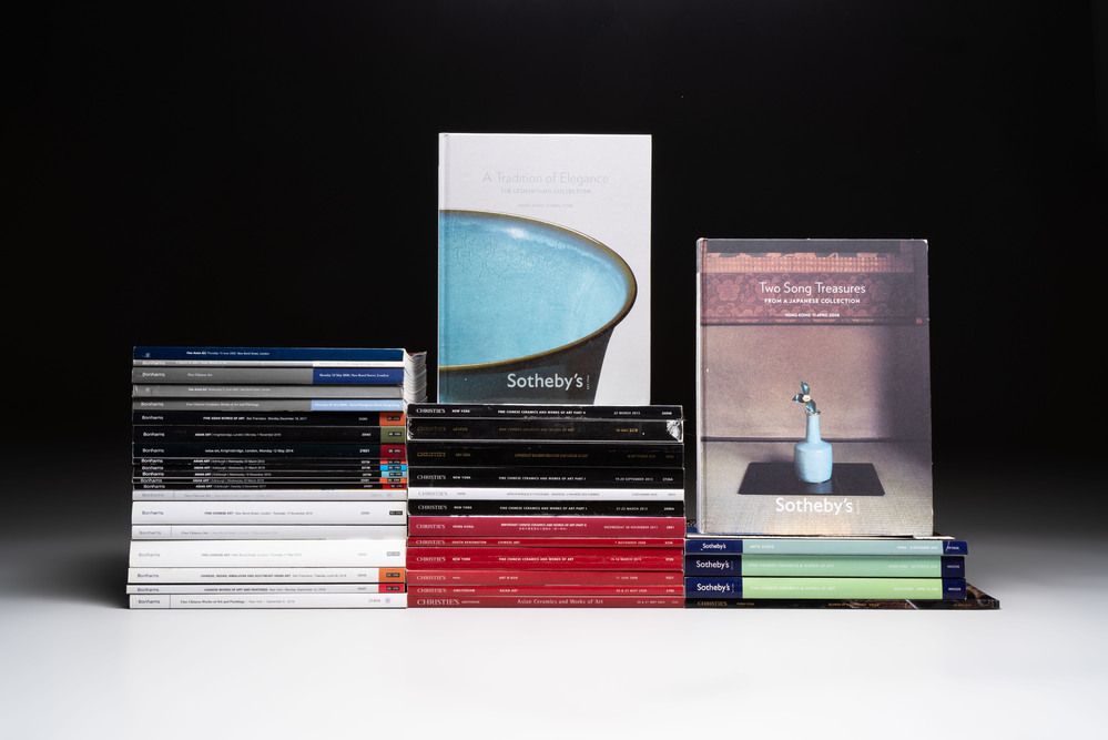 A collection of 38 Christies, Bonhams and Sotheby's auction catalogues on Chinese and Asian art, 2002-2021