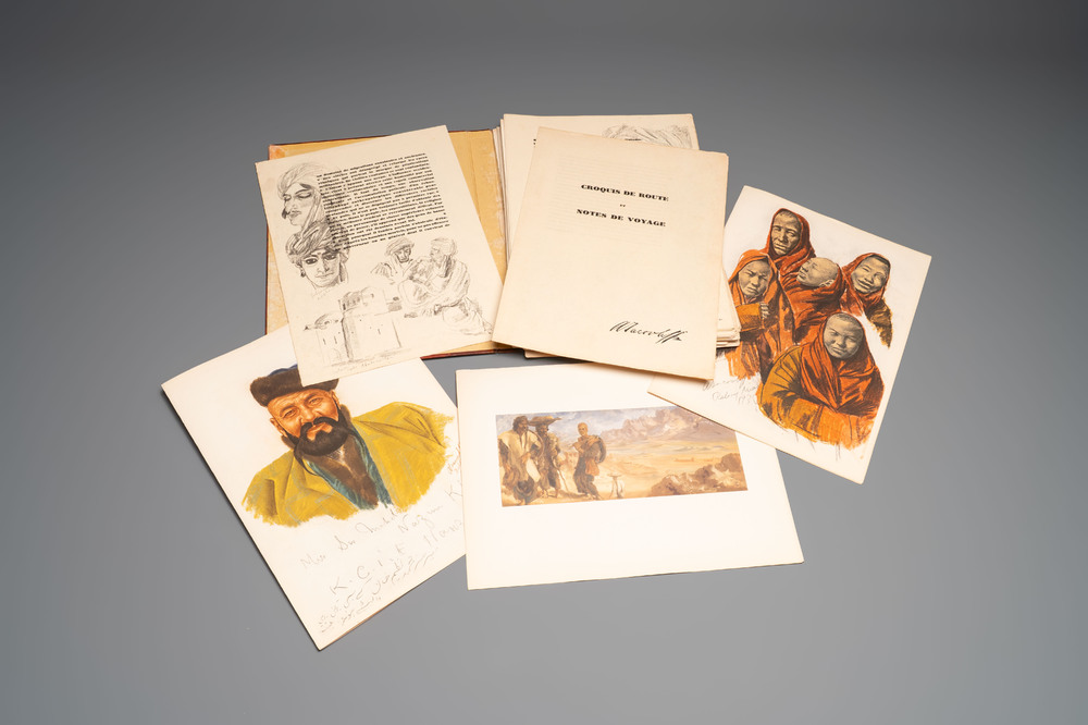Alexandre Iacovleff (1887-1938): 'La croisi&egrave;re jaune', incl. 44 illustrations, lithography on paper, dated 1931-1932