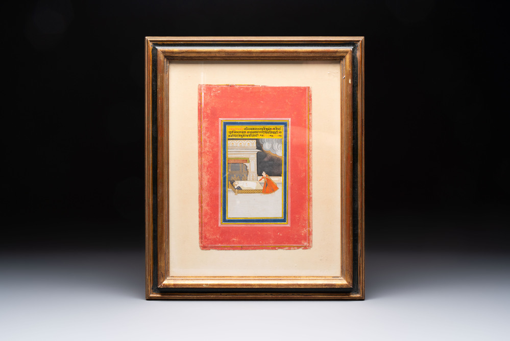 Mughal school: a miniature painting, 19th C.