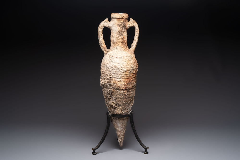 A Roman terracotta amphora for wine or oil transport, 1st C. B.C.