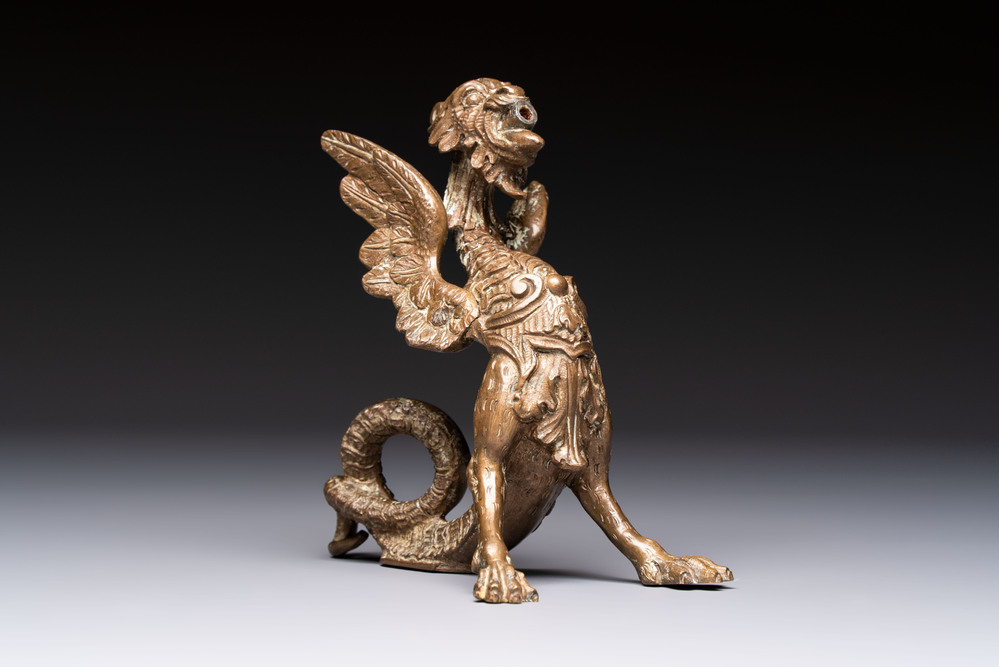 An Italian bronze winged dragon, marked Fabbrica M. Guggenheim Venezia, 19th C.