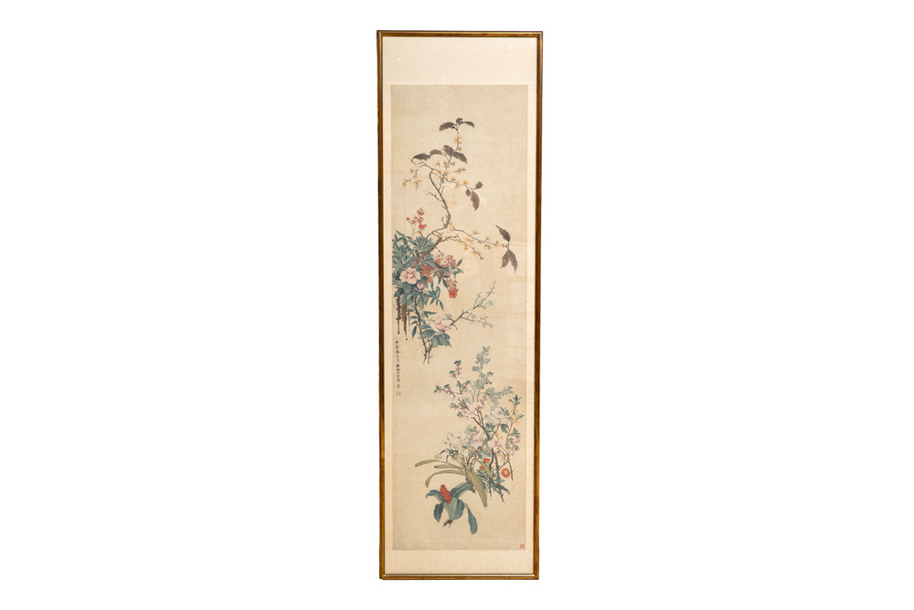 In the manner of Huang Zhishu 黃之淑 (1792-1853): 'The Blossoms of Spring', ink and colour on paper, 20th C.