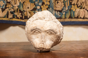 Une tête de singe en marbre, Italie, 16ème