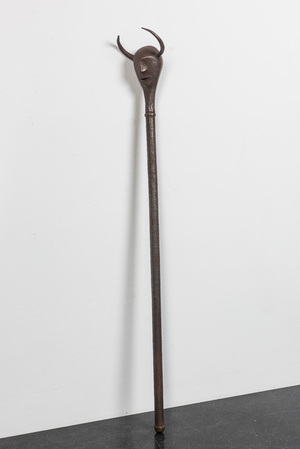 A ritual wrought iron 'devil's' staff, 19th C.