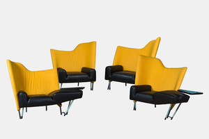 Two pairs of 'Torso' armchairs by Paolo Deganello for Cassina, Italy, [1982]