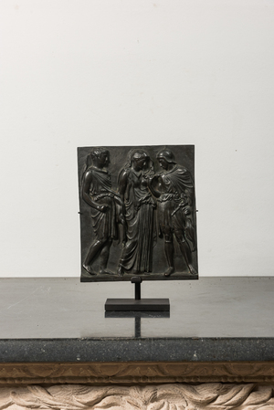 A patinated bronze 'Grand Tour' relief cast after the antique, probably Italy, 19th C.