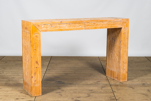 A rectangular wooden console, 20th C.