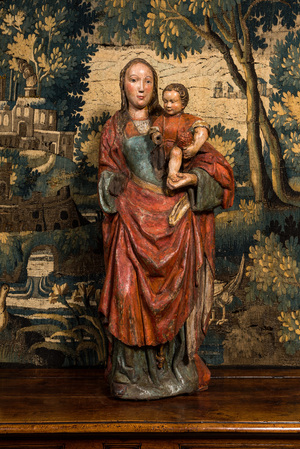 A polychrome oak Madonna with Child, 1st quarter 16th C.