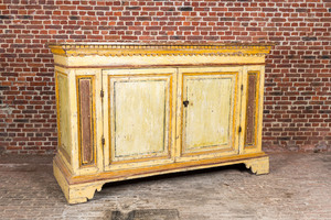 An Italian polychrome wooden two-door sideboard, 17th C.