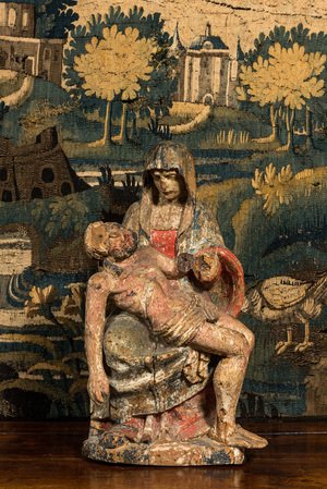 A polychrome wooden Pietà, ca. 1500