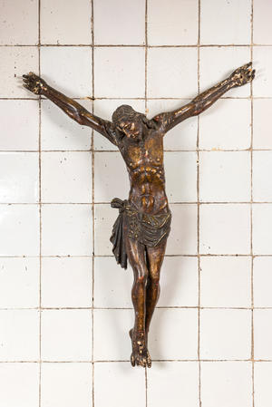 A polychromed wooden Corpus Christi, 17th C.
