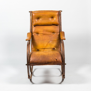 A rocking chair with leather upholstery, Peeter Cooper for Winfield, ca. 1900