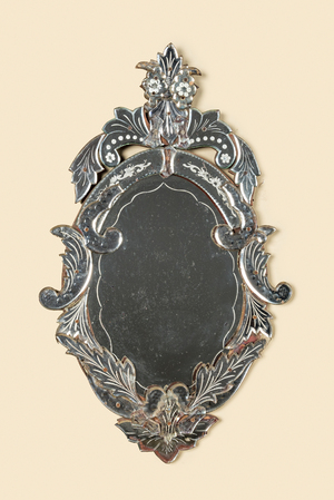 A Venetian etched glass mirror, 20th C.